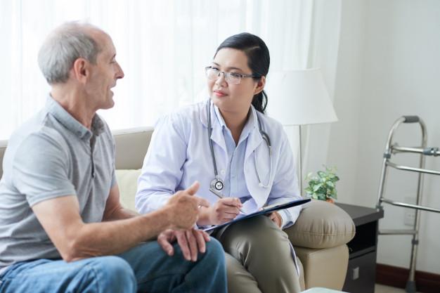 nurse at Allure Home Care in New York comforting a patient